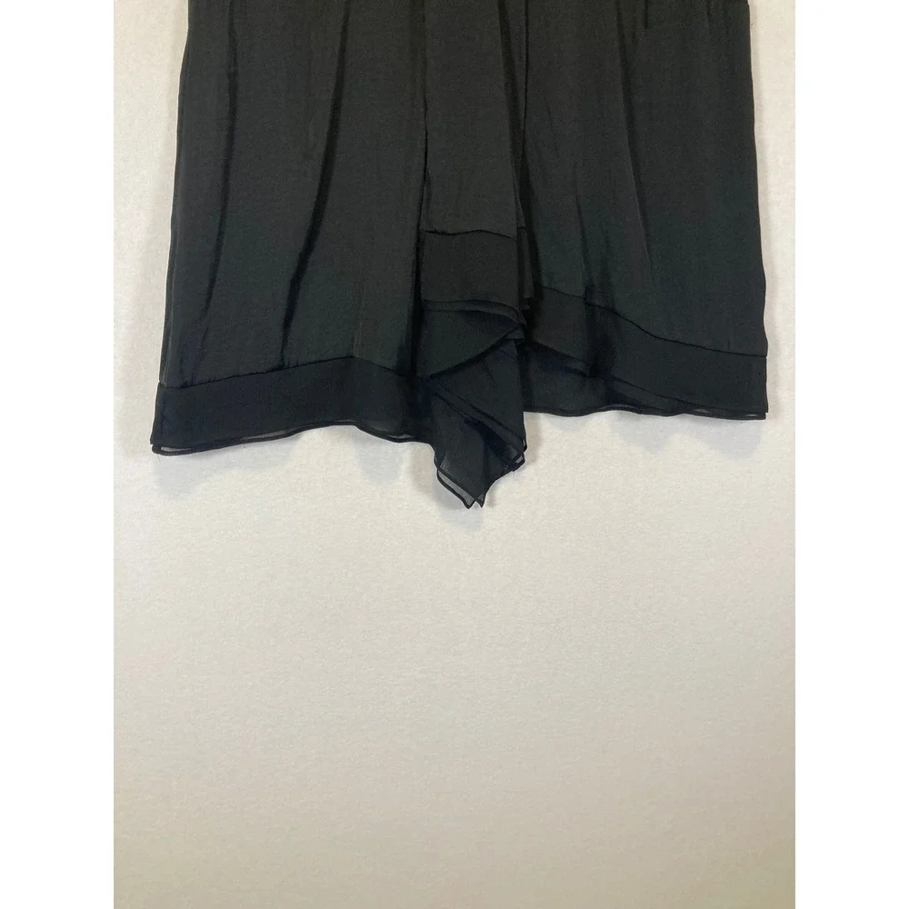 Chic Simply Vera Vera Wang Women XL Black Asymmetrical Drape V-Neck Blouse Top - Picture 7 of 10
